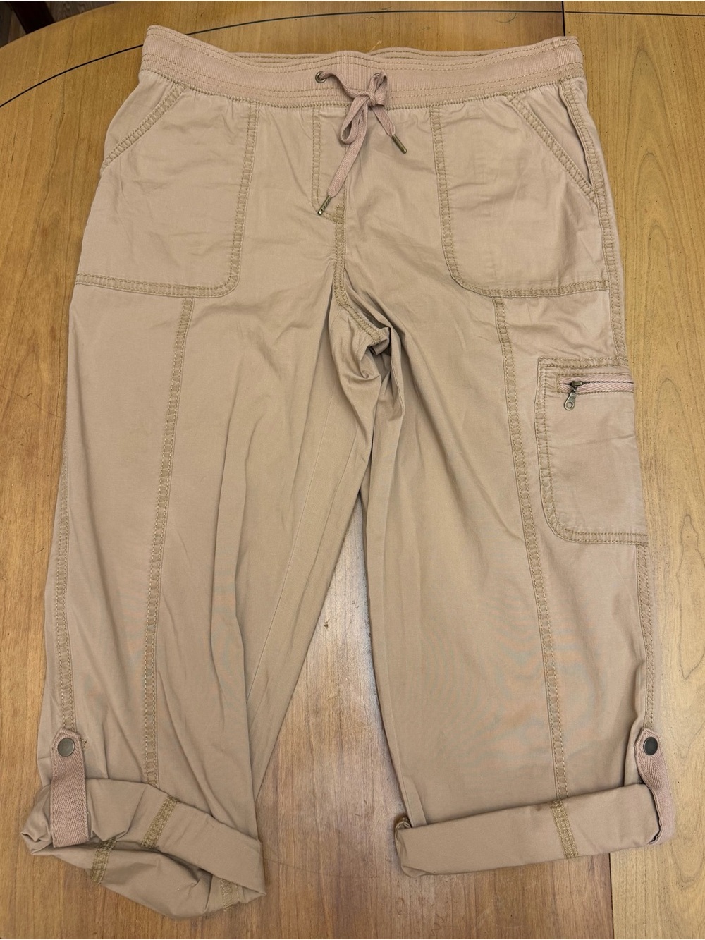 Cosstal Grandma Tan Khaki Cropped Cargo Capri Pants | Gorpcore Utility Travel 10